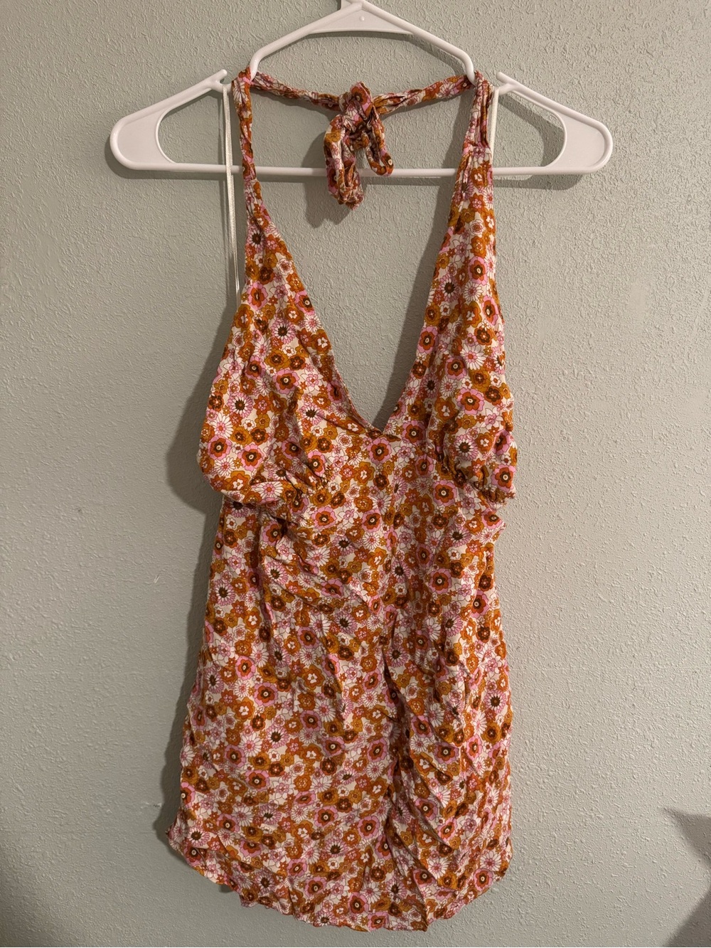 Clothe Boutique Floral Halter Mini Dress
